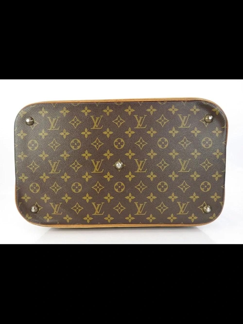 Louis Vuitton Monogram Canvas Tote with Tan Leather Trim